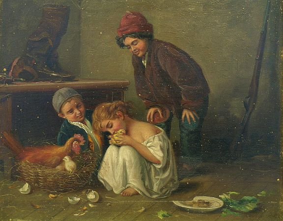 Антонио Ротта, «Новые друзья»,1881 г.