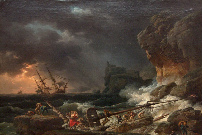 Клод-Жозеф Верне: «Шторм в среду, с обломками кораблей» (фотокопия оригинала)