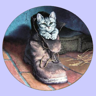 Фрэнк Патон: «Котенок в ботинке» (фотокопия декоративной тарелки с репродукцией картины)