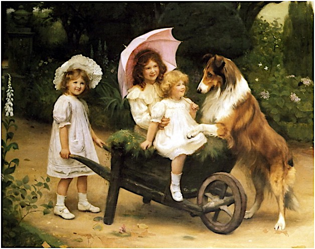 Артур Джон Элсли: «Дети викторианской эпохи в парке» (фото оригинала картины)