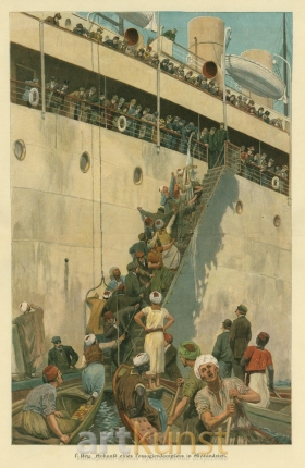 Прибытие пассажирского парохода в Александрии