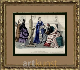 Мода 19-й век. Дамы в художественной галерее.